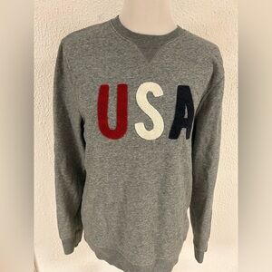 Old Navy Red white and Blue USA Grey Crewneck Sweatshirt Medium